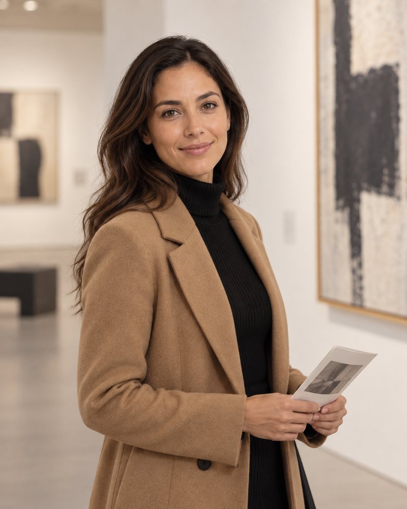 Rachel AI generated Art gallery headshot