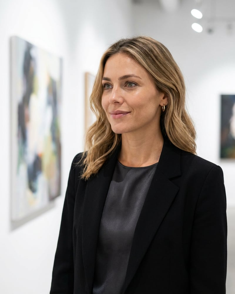 Amy AI generated Art gallery headshot