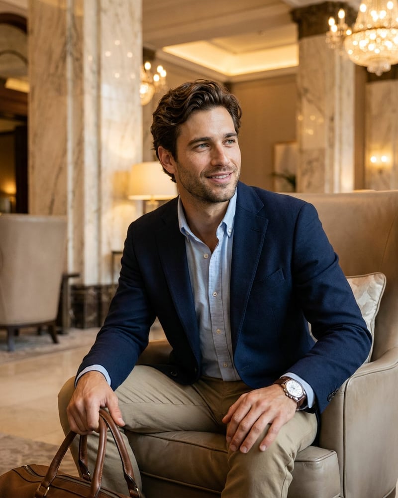 David AI generated Luxury hotel headshot