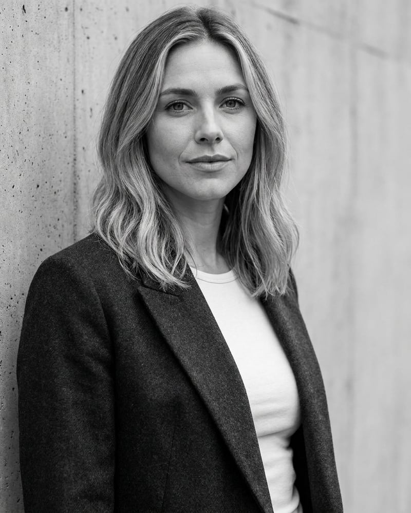 Amy AI generated Monochrome headshot
